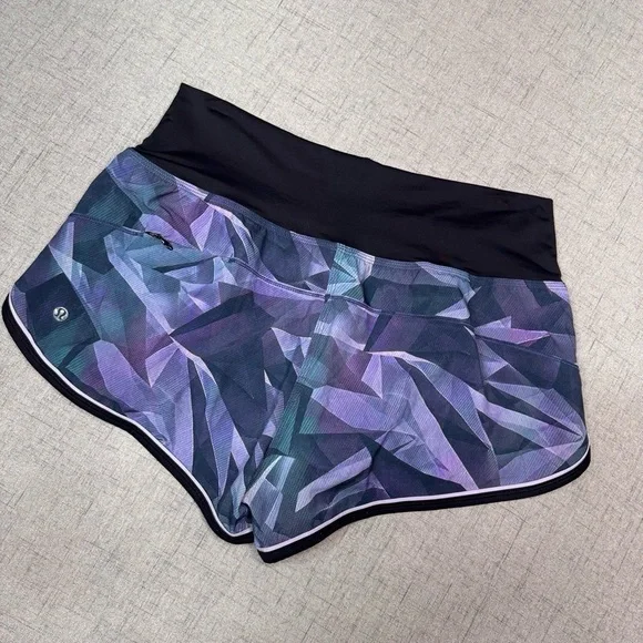 Lululemon Drop It Low Athletic Short in Pretty Prism Multi Black Lilac Size 10 - Picture 9 of 11